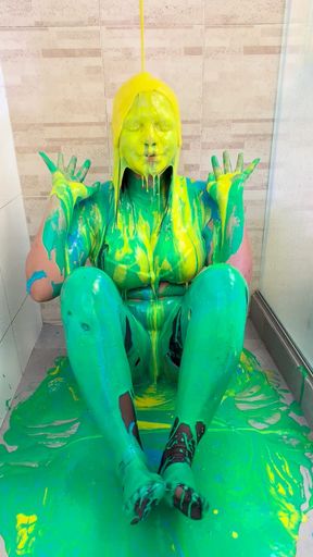 Dirty and Play Covered in Colorful Pastry Cream and Wet Deep Throat