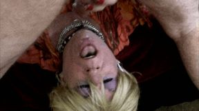 Mature crossdresser sucks and gets big facial