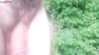 Naked Hiking Adventure - Forest Exploration with Busty Blonde