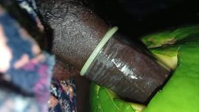 Stroking my black dick.