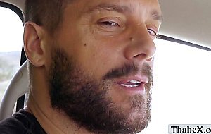 Blonde ts Aubrey Kate deepthroats bigcock while masturbating