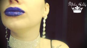 Glamorous blue glittery lips