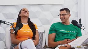Brazzers - Kira Noir and Violet Myers Make Podcast Studio Into Steamy Threesome