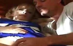 Blonde teen Jade strips off her cheerleader uniform and gets ...