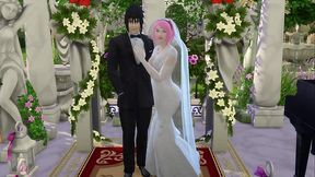 La Boda de Sakura Parte 1 Naruto Hentai Netorare Esposa Vestida de Novia Enga&ntilde_ada Marido Cornudo Anime