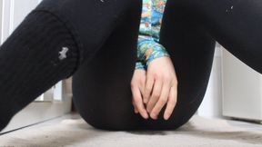 Aurora Crosses Her Thighs In Black Tight