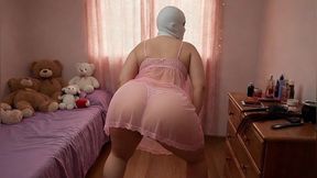 Big-bootied Woman in Pink Shaking Her Butt