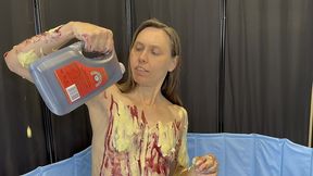 food sploshing with a sex toy orgasm (wam)