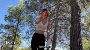 A Little Guy Cums in My Mouth Outdoors - Watching- Spandex-pov