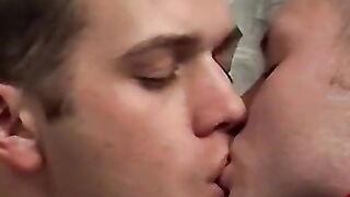 Smoking twink spreads wide for his frat buddys cock