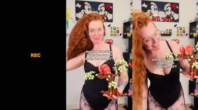 Nerdy Redhead Shows Off In Sexy Lingerie Nylon Torn Tights