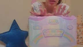 Rainbow Pastel Colors by LNGU Diaper Review