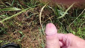 Jerking off in the field