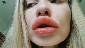SUCKING ON ICE CREAM AFTER LIP FILLER - LIP FETISH