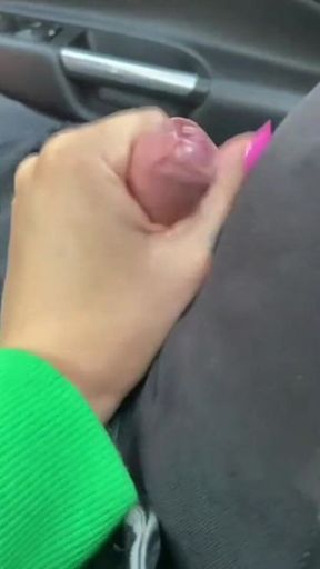 Handjob in the Car with Huge Cumshot