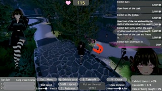 asian woman walks naked in the park