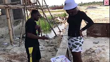 SATCHET WATER SELLER FUCKED BY A LABOURER IN AN UNCOMPLETED BUILDING IN LAGOS