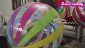 blowing to pop a jumbo beach ball (from livestream)