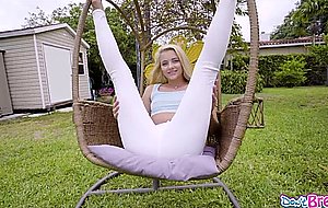 Our sweet blonde neighbor sucks and fucks my huge cock after guessing its size! - Naked Girls