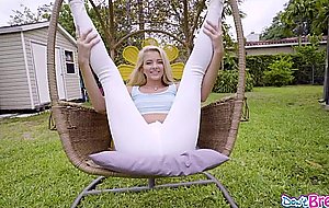 Our sweet blonde neighbor sucks and fucks my huge cock after guessing its size! - Naked Girls