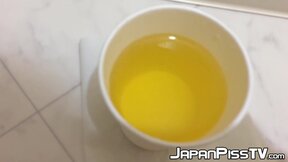 Kinky chick from Japan keeps track of how much she can pee