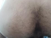 Orgasmic contractions! Hairy Japanese masturbate with their asses facing out! It feels good.