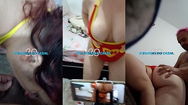 Comendo a rabuda de quatro