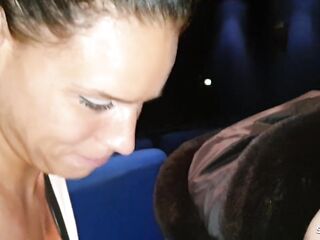 two German Best Friend Teens Give Risky Oral pleasure-job at Cinema and Drink