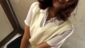 Sexy Eri Ueno in Uniform Teases Boxers Till Climax