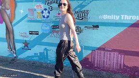 walking around las vegas in windbreaker pants