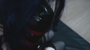 Suspender black silk bunny girl 02