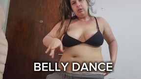 Chubby Girl Belly Dancing Nonstop After Drinking Strange Blue Liquid – Tummy Movements and Belly Play