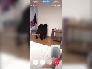 My spouse is jerking and cum front my mamma  during the time that we talk with her by movie call.