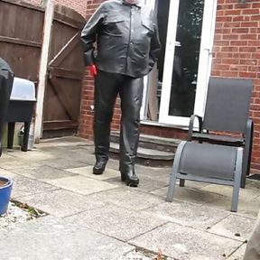 Leather Outfit in the Garden