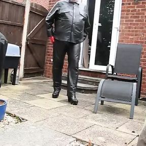 Leather Outfit in the Garden