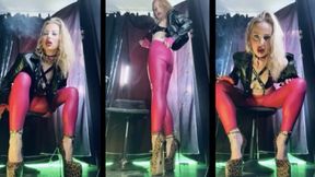 Smoking a Cork in pvc & high heels