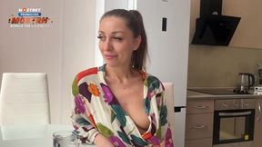 Hot Russian MILF with big ass gets rough doggystyle and takes a hot load in her mouth
