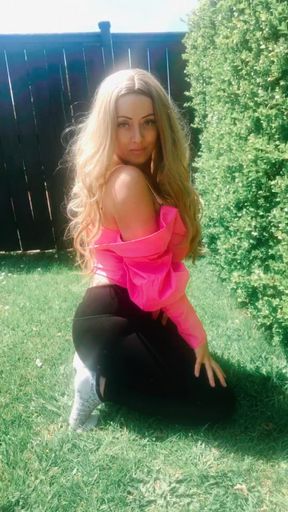 Outdoor sweaty socks and feet worship