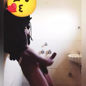 Bathroom masturbation big dick