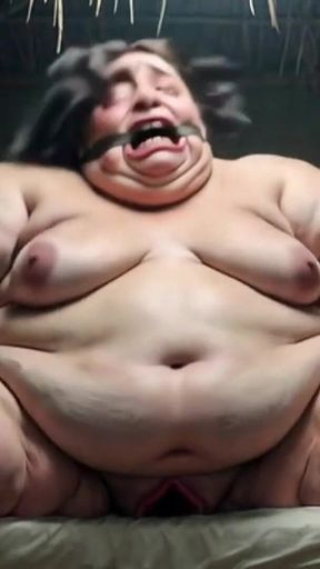 Desperate SSBBW in Rope Bondage - Dripping Fat Wide Pussy