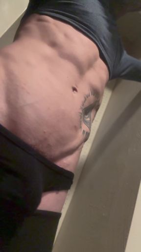 Micro panties tease skinny white male