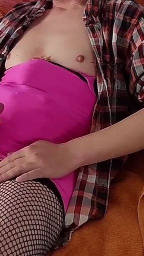 Masturbating in Women's Underwear and Playing with Sex Toys