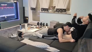 My boy surprised me with a nice blowjob while I was gaming and I shot my cum in his mouth