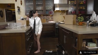 TRANSFIXED - Busty T-Girl Khloe Kay Fucks Bubble Butt Jane Wilde At Work! (Portuguese Subtitles)