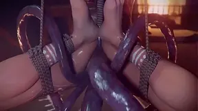 Sexy Lara Croft Bound Up Tight for Savage Wildeer Studio Fuckfest