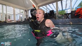 Scuba Lesson Brat Hogtied and Thrown In The Deep - AVI
