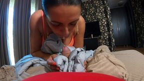 milfycalla- sun cream and a lot of cum on my new blue down jacket 190