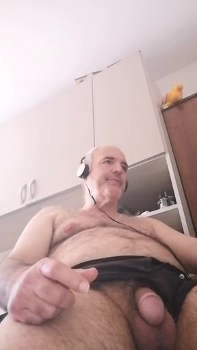 I Jerk My Cock Hard Enjoying Like a Pig While Watching a Porn Movie!