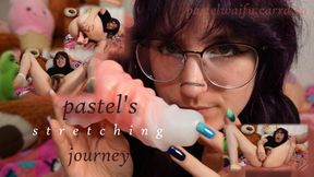 stretching hairy pussy with fantasy dildo, loud and wet sounds