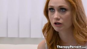 Redheaded Scarlet Skies Seduced By Her Greedy Old Therapist